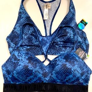 2 NWT L PINK Ultimate Twist Front Sports Bras